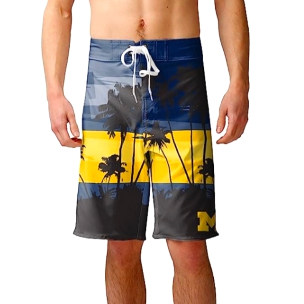 FOCO Men's Team Logo Sunset Swim Boardshorts Sz Small